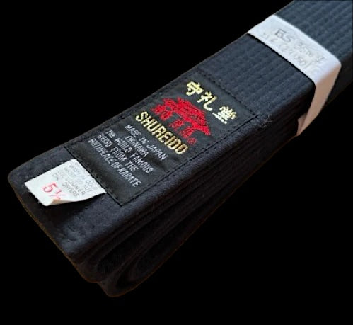 Ceinture Noire Shureido en Coton BS Taille 5.5