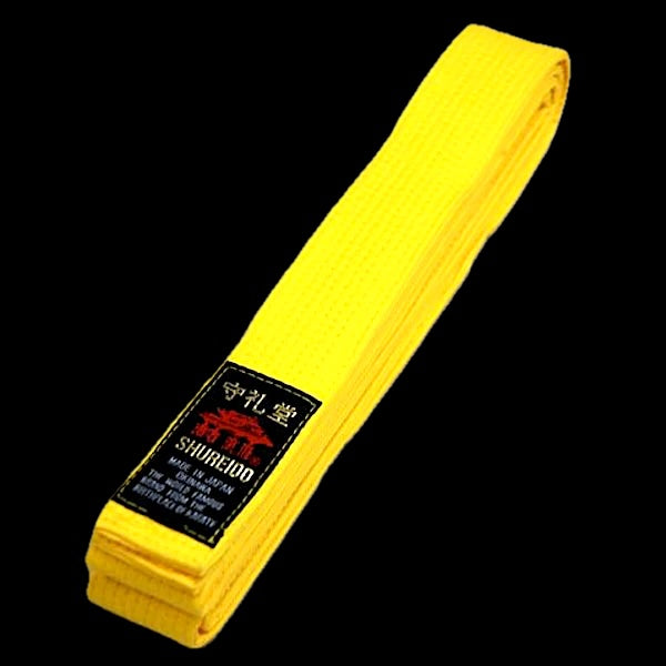 Ceinture de Karate Jaune Shureido Qualité Standard Taille 6 (310 cm)