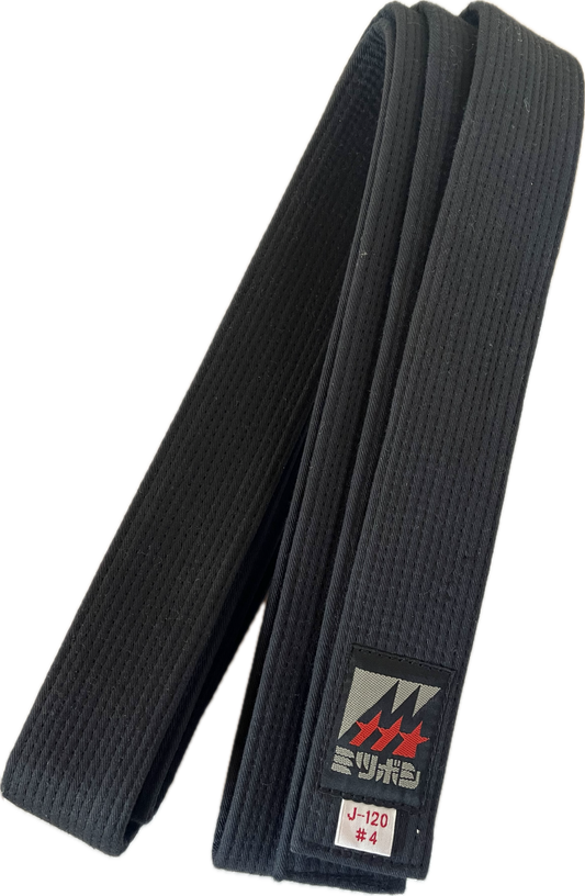 Ceinture Noire Mitsuboshi J-120 en Coton – Taille 4 – 275 cm