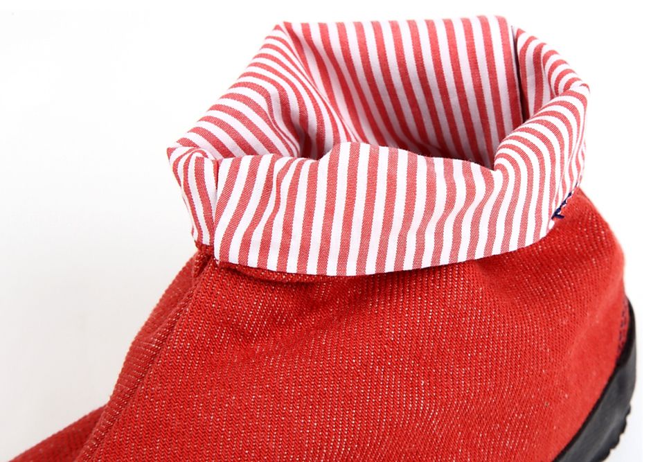 Chaussures Jika-Tabi en denim jean rouge Wamon 23 cm Fabriqué au Japon