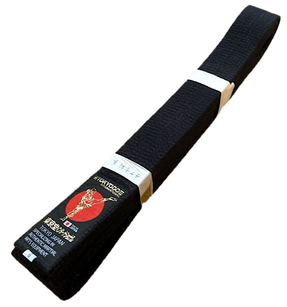 Ceinture noire Tokyodo en coton de qualité standard (largeur de 4 cm) - Taille 6 (310 cm)