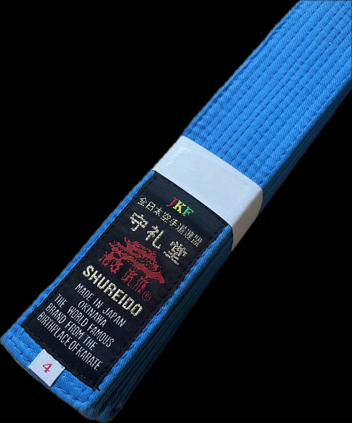 Ceinture Karaté Bleue Shureido - Kumite JKF Taille 4 (270 cm)