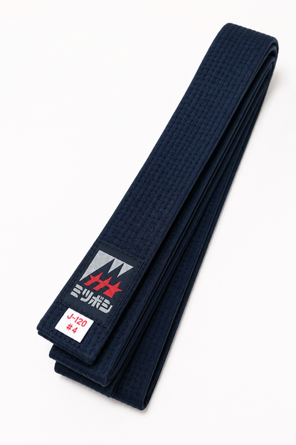 Ceinture Noire Mitsuboshi J-120 en Coton – Taille 4 – 275 cm