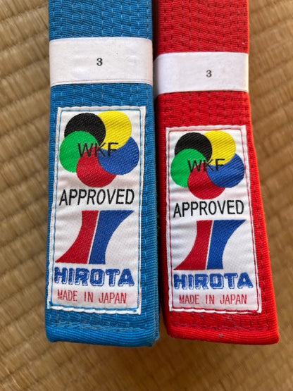 Ceinture de Karate  Rouge Hirota Kumite Yohachi WKF Taille 3 (250 cm)