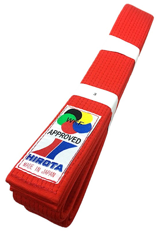 Ceinture de Karate  Rouge Hirota Kumite Yohachi WKF Taille 3 (250 cm)