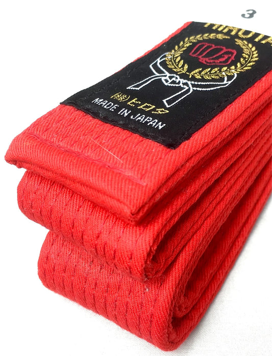 Ceinture de karaté rouge Hirota Standard Kumite – Taille 3 (250 cm)