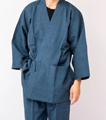 Samue japonais Deluxe homme Yoryu Muji coton & lin  Fabriqué au Japon