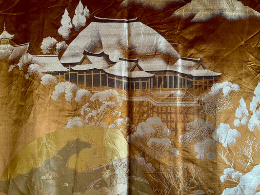 Haori Antique Japonais Homme Soie Noire Kikyo Montsuki Kyomizudera