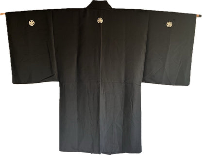 Haori Japonais Antique Homme Tachibana Montsuki Kinkakuji & Jinja