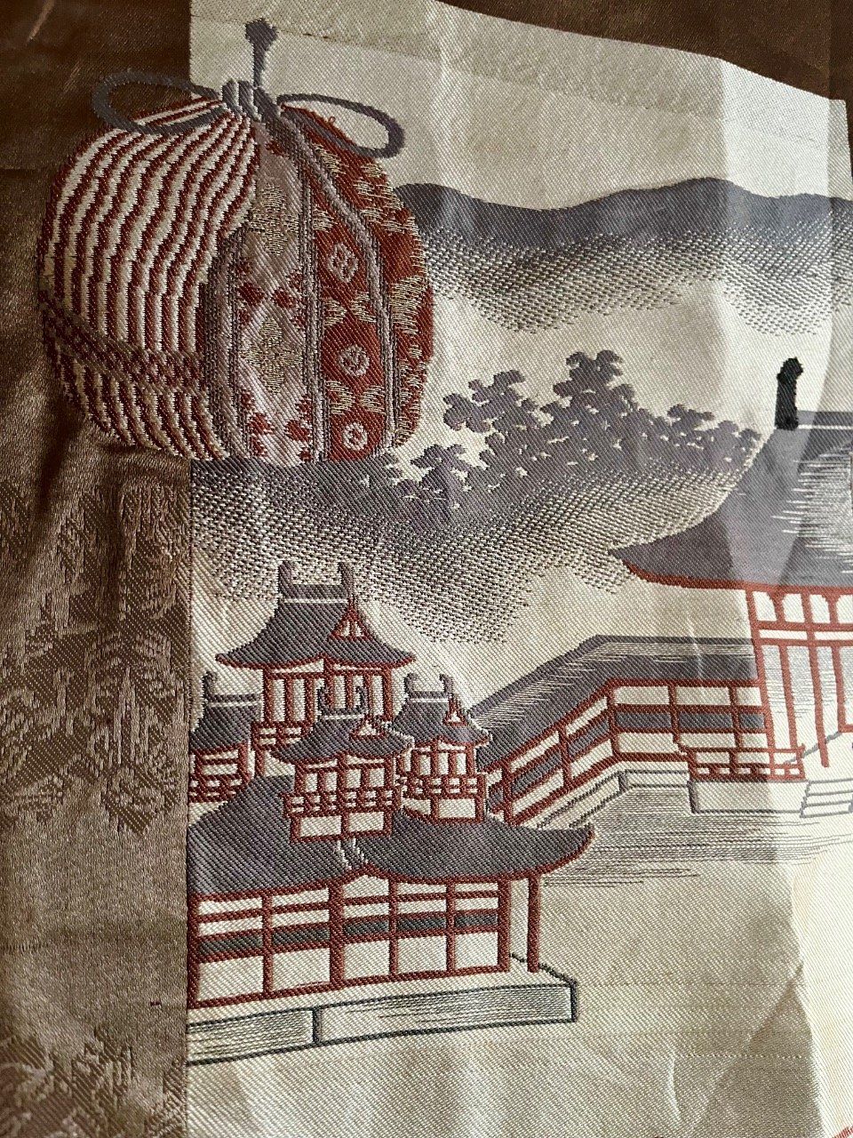 Haori Japonais Antique Homme Tachibana Montsuki Kinkakuji & Jinja