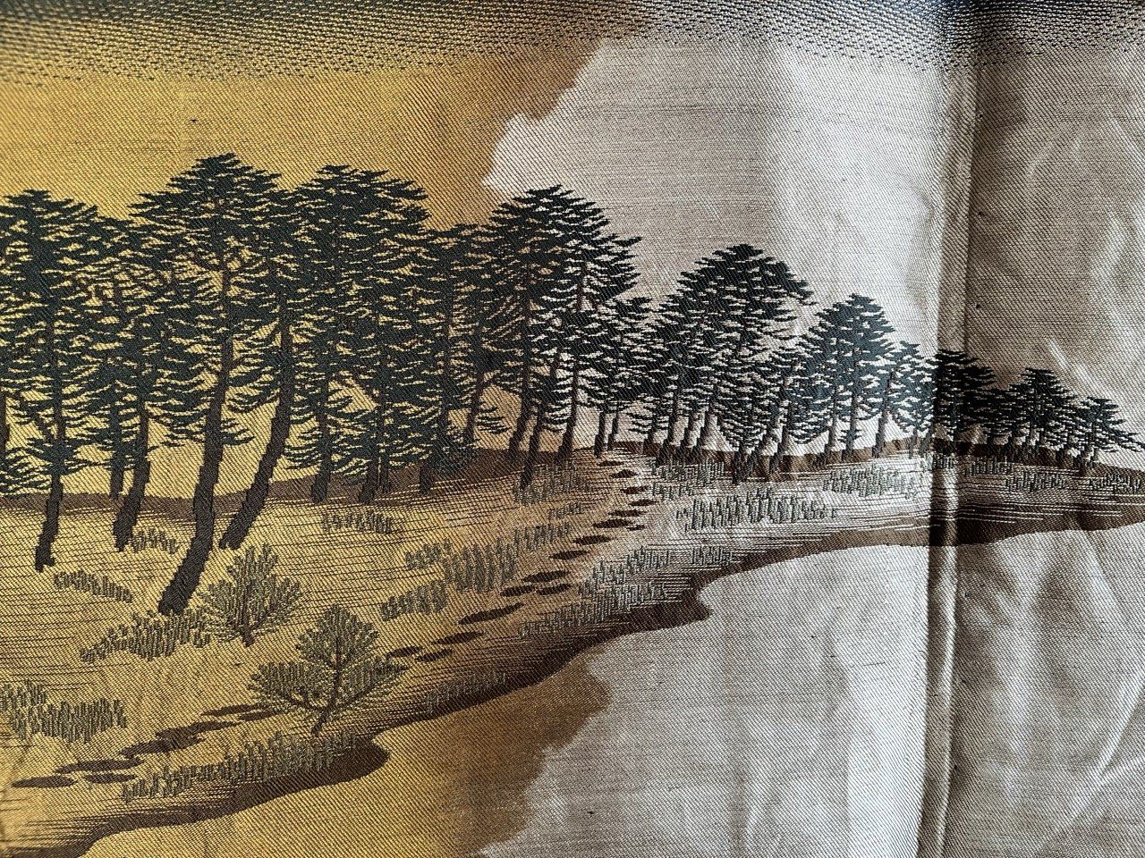 Haori Japonais Homme soie noire Kiri Montsuki Vue du mont Fuji