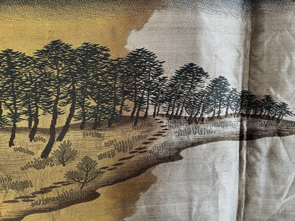 Haori Japonais Homme soie noire Kiri Montsuki Vue du mont Fuji