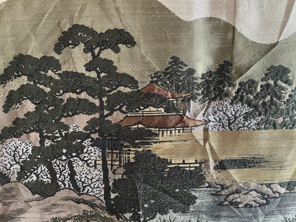 Haori Japonais Homme Soie Noire Dakimyōga Montsuki Temples Ginkaku-ji & Kinkaku-ji, Kyoto