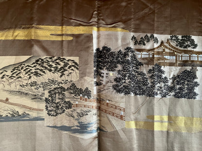 Haori japonais homme antique soie noire Kenkatabami Montsuki Sanctuaire Shinto