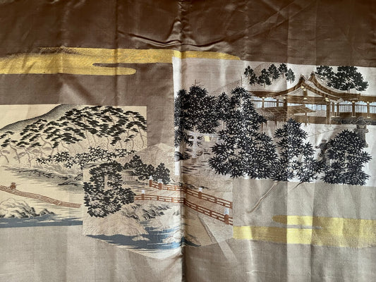 Haori japonais homme antique soie noire Kenkatabami Montsuki Sanctuaire Shinto