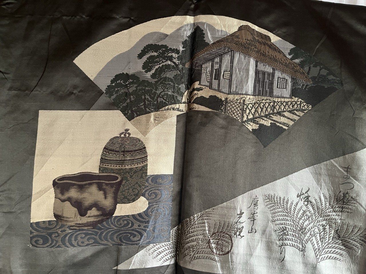 Haori japonais homme soie noire Dakimyoga Montsuki OchaWashitsu