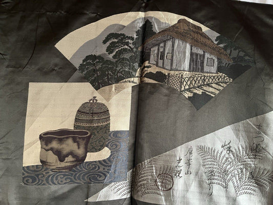 Haori japonais homme soie noire Dakimyoga Montsuki OchaWashitsu