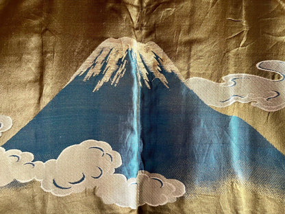 Haori japonais homme soie noire Mitsugi Montsuki Fuji San & Kayabuki