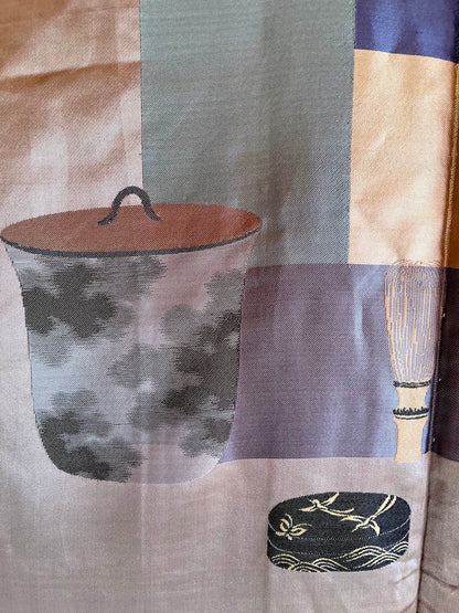Haori japonais homme soie noire Takanohane Montsuki Cérémonie du Thé SADO