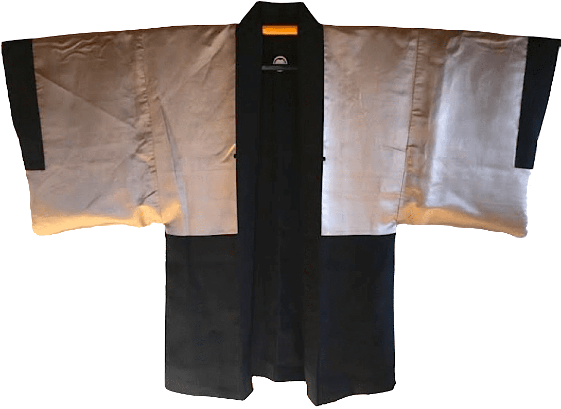 Haori japonais homme soie noire Tsuta Montsuki Jardin Zen Ryoanji Kyoto