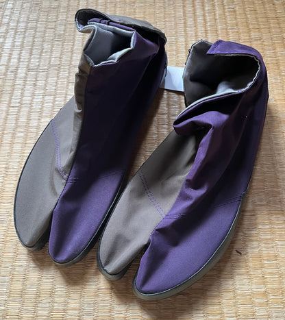 Jikatabi japonais traditionnels pour homme – Toile violette avec semelle imperméable (27 cm)