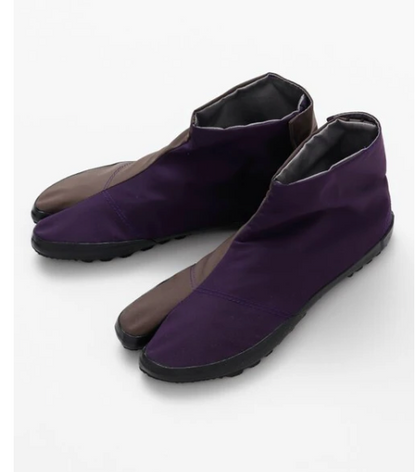 Jikatabi japonais traditionnels pour homme – Toile violette avec semelle imperméable (27 cm)