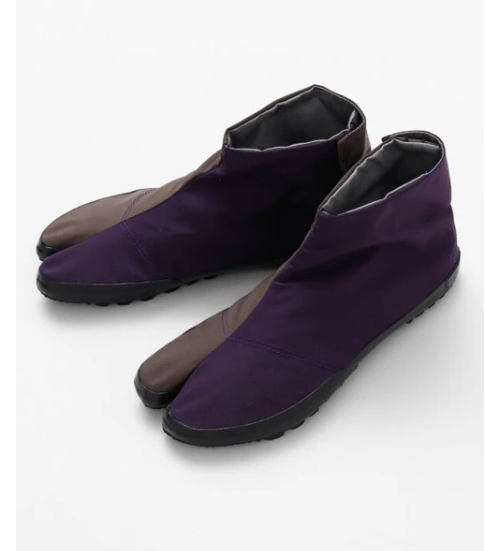 Jikatabi japonais traditionnels pour homme – Toile violette avec semelle imperméable (27 cm)