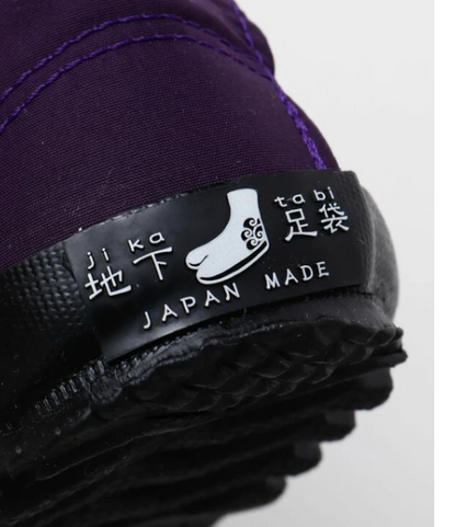 Jikatabi japonais traditionnels pour homme – Toile violette avec semelle imperméable (27 cm)