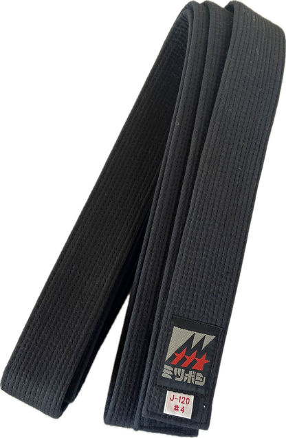Ceinture Noire Mitsuboshi J-120 en Coton – Taille 4 – 275 cm