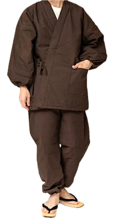 Samue Japonais d’Hiver Enseki Gaisen Coton Doublé Warmal® Teijin, Made in Japan