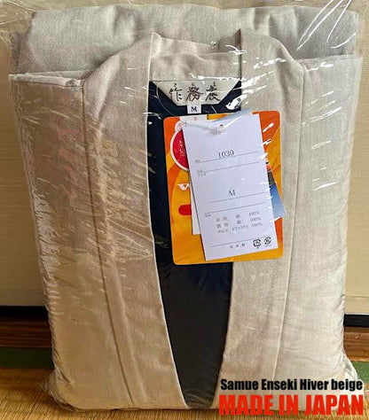 Samue Japonais d’Hiver Enseki Gaisen Coton Doublé Warmal® Teijin, Made in Japan