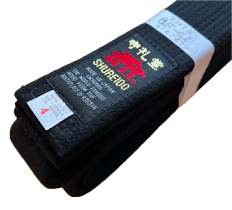 Ceinture Noire Shureido Coton Épais Double Spécial BST-C2 Taille 4