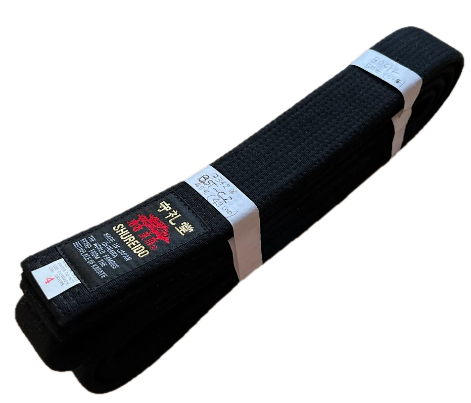 Ceinture Noire Shureido Coton Épais Double Spécial BST-C2 Taille 4