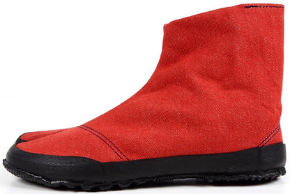 Chaussures Jika-Tabi en denim jean rouge Wamon 23 cm Fabriqué au Japon